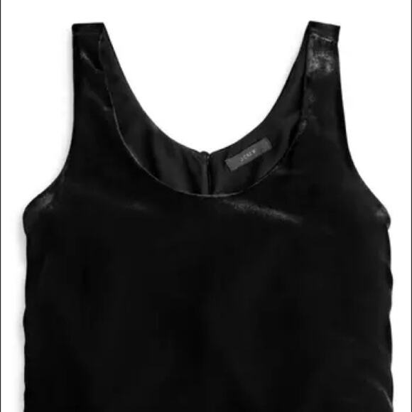 J. Crew NWT Petite Black V-Neck Velvet Tank Top Size 4P - Picture 2 of 7